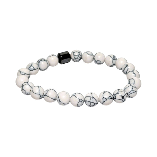 White Marble Bead Bracelet